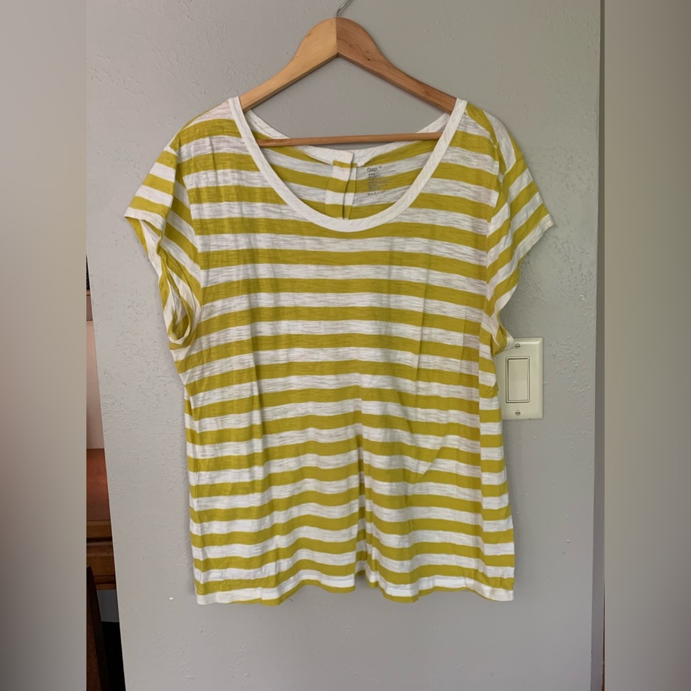 Gap striped t-shirt with button detail